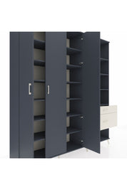 Hyperion Dolap 16 Raflı 2 Çekmeceli 3 Kapaklı 220x44x243 Antrasit-Antrasit/Aytaşı