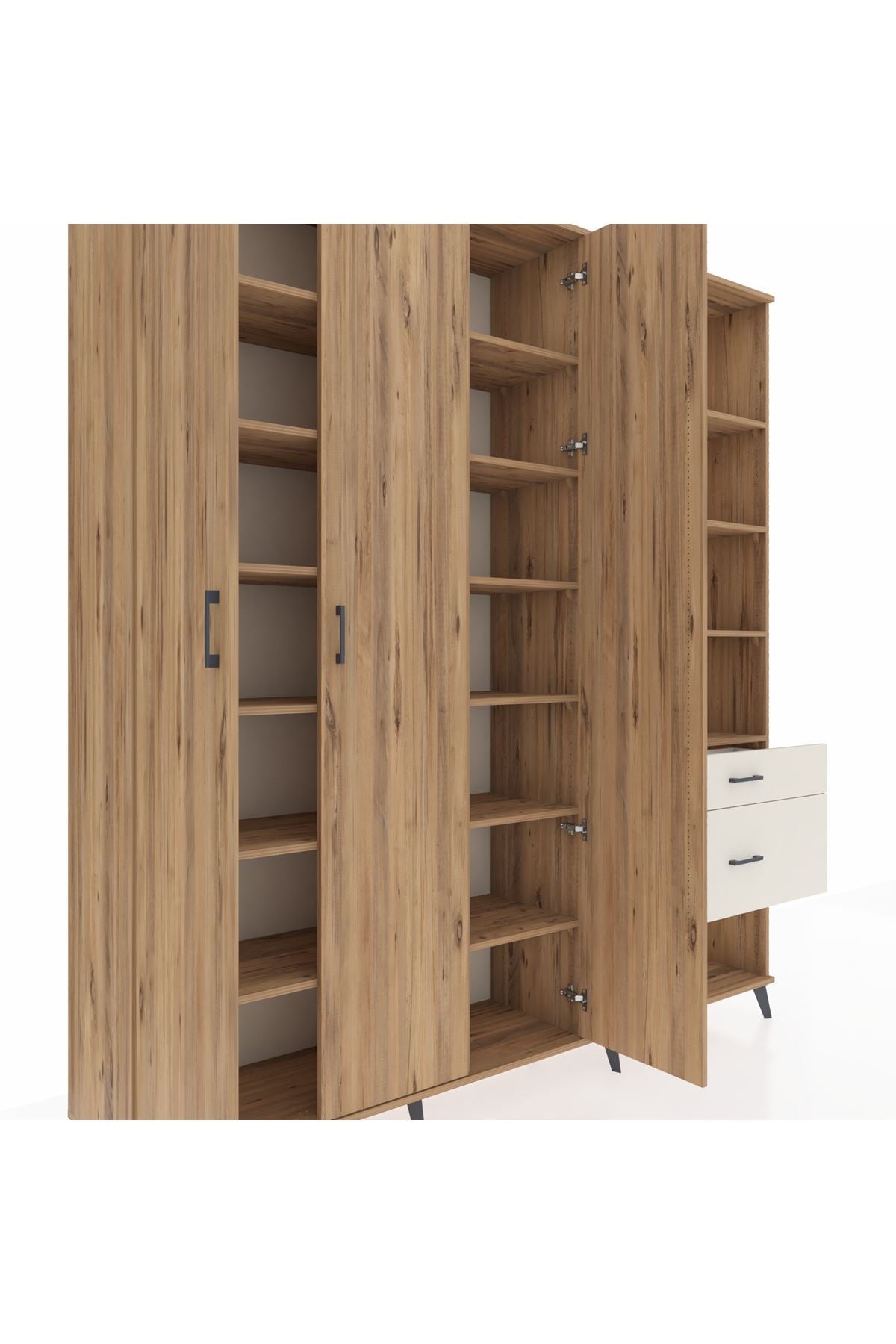 Hyperion Dolap 16 Raflı 2 Çekmeceli 3 Kapaklı 220x44x243 Çam-Çam/Aytaşı