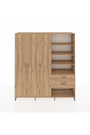 Hyperion Dolap 16 Raflı 2 Çekmeceli 3 Kapaklı 220x44x243 Çam-Çam/Çam