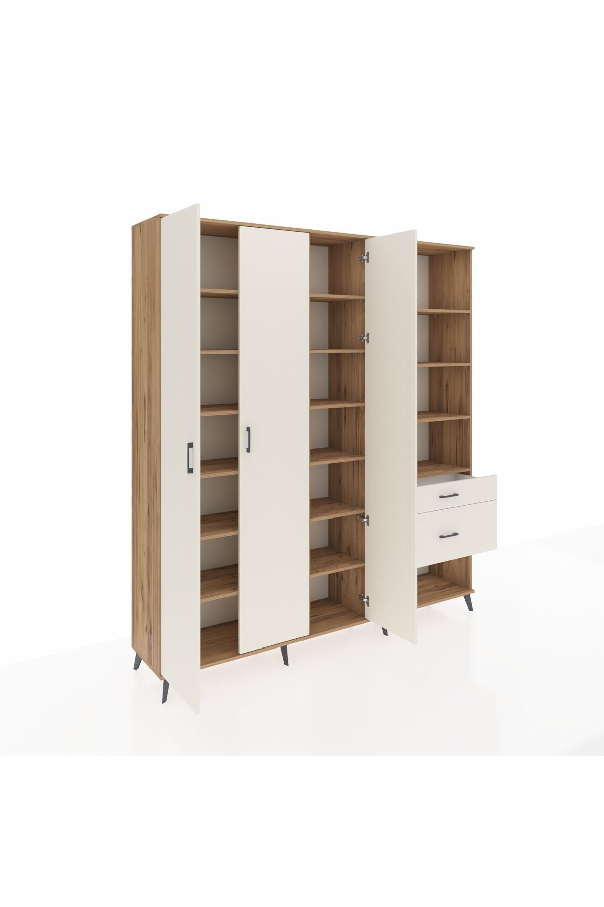 Hyperion Dolap 16 Raflı 2 Çekmeceli 3 Kapaklı 220x44x243 Çam-Aytaşı/Aytaşı