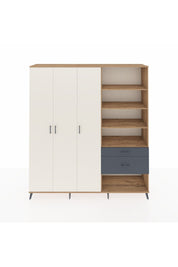 Hyperion Dolap 16 Raflı 2 Çekmeceli 3 Kapaklı 220x44x243 Çam-Aytaşı/Antrasit