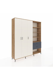 Hyperion Dolap 16 Raflı 2 Çekmeceli 3 Kapaklı 220x44x243 Çam-Aytaşı/Antrasit