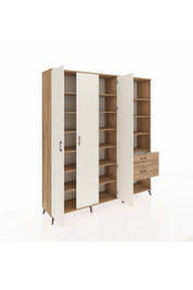 Hyperion Dolap 16 Raflı 2 Çekmeceli 3 Kapaklı 220x44x243 Çam-Aytaşı/Çam