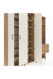 Hyperion Dolap 16 Raflı 2 Çekmeceli 3 Kapaklı 220x44x243 Çam-Aytaşı/Çam