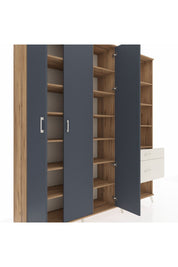 Hyperion Dolap 16 Raflı 2 Çekmeceli 3 Kapaklı 220x44x243 Çam-Antrasit/Aytaşı