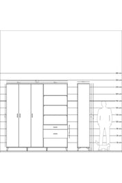 Hyperion Dolap 16 Raflı 2 Çekmeceli 3 Kapaklı 220x44x243 - S553M067V26B