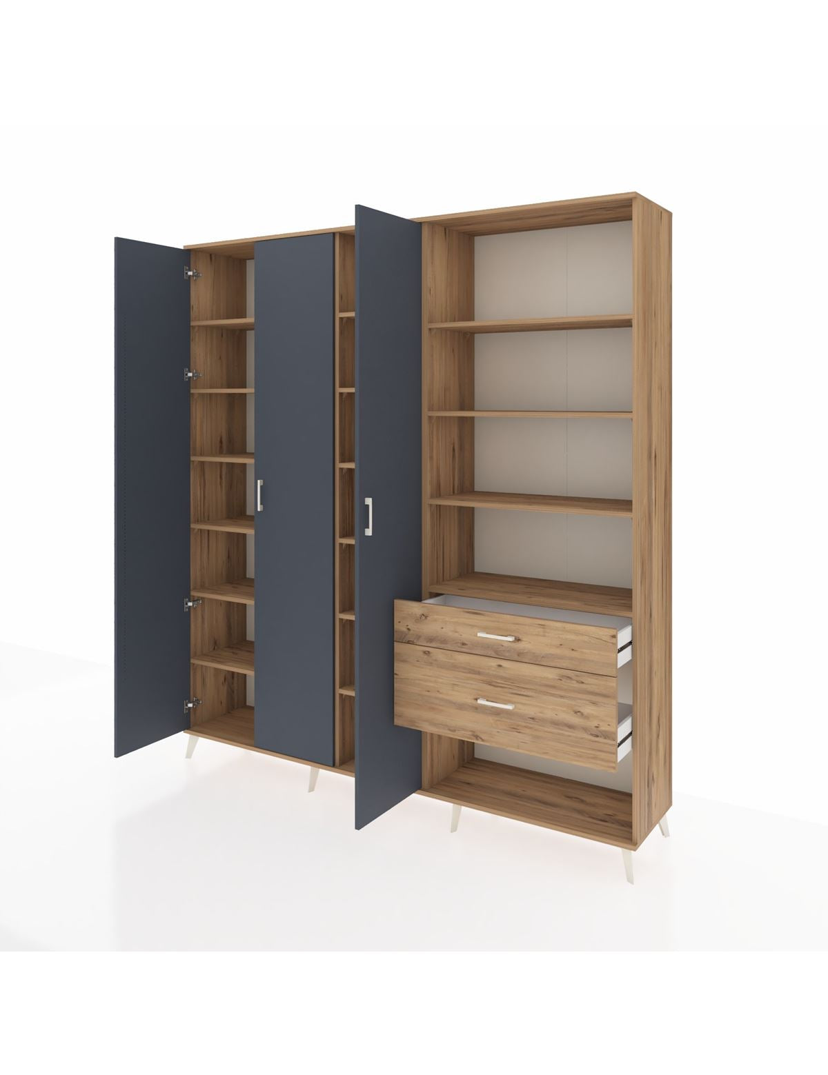 Hyperion Dolap 16 Raflı 2 Çekmeceli 3 Kapaklı 220x44x243 - S553M067V27B