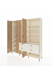 Hyperion Dolap 14 Raflı 4 Çekmeceli 4 Kapaklı 220x44x243 Aytaşı-Çam/Aytaşı