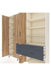 Hyperion Dolap 14 Raflı 4 Çekmeceli 4 Kapaklı 220x44x243 Aytaşı-Çam/Antrasit