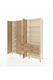 Hyperion Dolap 14 Raflı 4 Çekmeceli 4 Kapaklı 220x44x243 Aytaşı-Çam/Çam