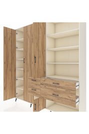 Hyperion Dolap 14 Raflı 4 Çekmeceli 4 Kapaklı 220x44x243 Aytaşı-Çam/Çam