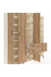 Hyperion Dolap 14 Raflı 4 Çekmeceli 4 Kapaklı 220x44x243 Aytaşı-Çam/Çam