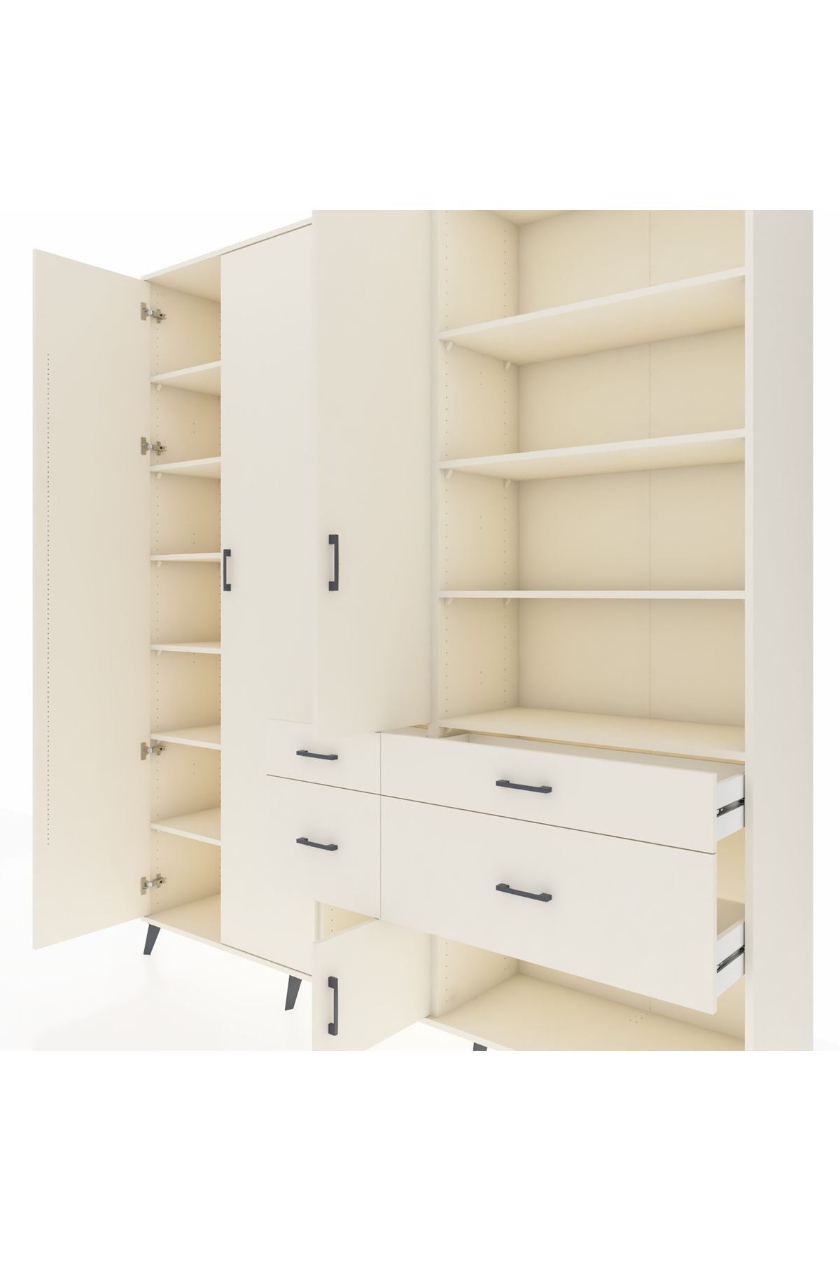 Hyperion Dolap 14 Raflı 4 Çekmeceli 4 Kapaklı 220x44x243 Aytaşı-Aytaşı/Aytaşı