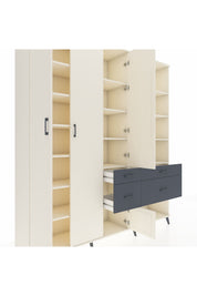 Hyperion Dolap 14 Raflı 4 Çekmeceli 4 Kapaklı 220x44x243 Aytaşı-Aytaşı/Antrasit