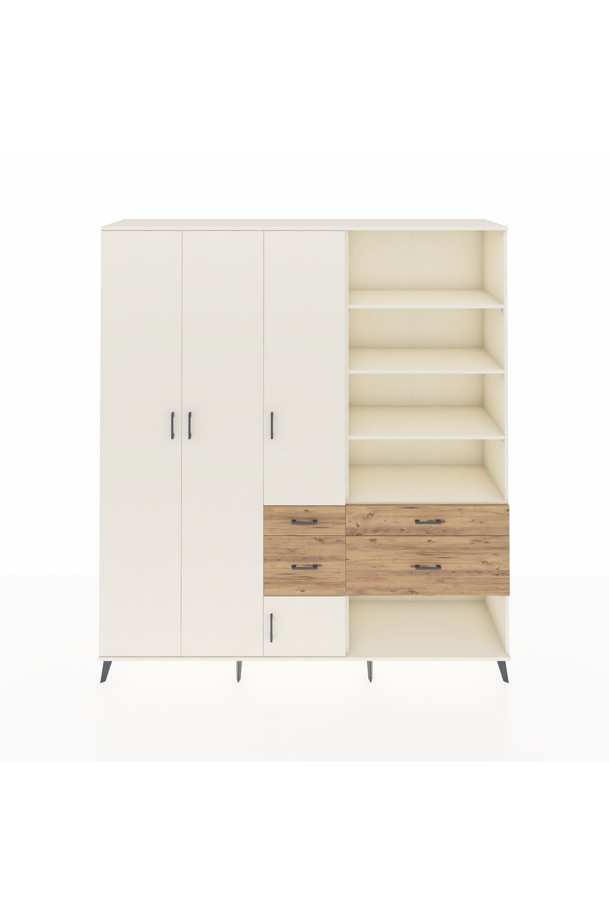 Hyperion Dolap 14 Raflı 4 Çekmeceli 4 Kapaklı 220x44x243 Aytaşı-Aytaşı/Çam