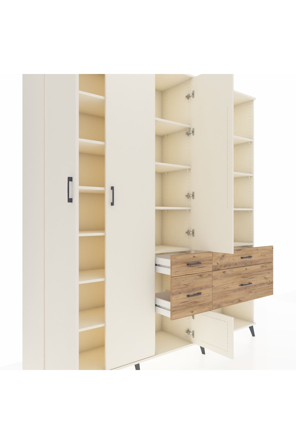 Hyperion Dolap 14 Raflı 4 Çekmeceli 4 Kapaklı 220x44x243 Aytaşı-Aytaşı/Çam