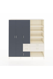 Hyperion Dolap 14 Raflı 4 Çekmeceli 4 Kapaklı 220x44x243 Aytaşı-Antrasit/Aytaşı