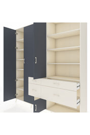 Hyperion Dolap 14 Raflı 4 Çekmeceli 4 Kapaklı 220x44x243 Aytaşı-Antrasit/Aytaşı