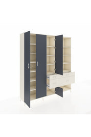 Hyperion Dolap 14 Raflı 4 Çekmeceli 4 Kapaklı 220x44x243 Aytaşı-Antrasit/Aytaşı