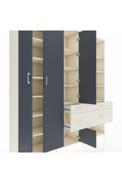 Hyperion Dolap 14 Raflı 4 Çekmeceli 4 Kapaklı 220x44x243 Aytaşı-Antrasit/Aytaşı