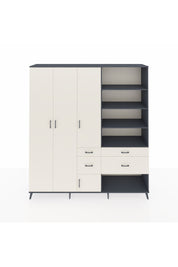 Hyperion Dolap 14 Raflı 4 Çekmeceli 4 Kapaklı 220x44x243 Antrasit-Aytaşı/Aytaşı