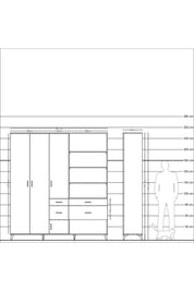 Hyperion Dolap 14 Raflı 4 Çekmeceli 4 Kapaklı 220x44x243 - S553M068V13B