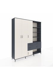 Hyperion Dolap 14 Raflı 4 Çekmeceli 4 Kapaklı 220x44x243 Antrasit-Aytaşı/Antrasit