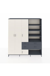 Hyperion Dolap 14 Raflı 4 Çekmeceli 4 Kapaklı 220x44x243 Antrasit-Aytaşı/Antrasit