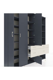 Hyperion Dolap 14 Raflı 4 Çekmeceli 4 Kapaklı 220x44x243 Antrasit-Antrasit/Aytaşı