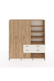 Hyperion Dolap 14 Raflı 4 Çekmeceli 4 Kapaklı 220x44x243 Çam-Çam/Aytaşı