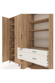 Hyperion Dolap 14 Raflı 4 Çekmeceli 4 Kapaklı 220x44x243 Çam-Çam/Aytaşı