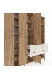 Hyperion Dolap 14 Raflı 4 Çekmeceli 4 Kapaklı 220x44x243 Çam-Çam/Aytaşı