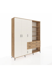 Hyperion Dolap 14 Raflı 4 Çekmeceli 4 Kapaklı 220x44x243 Çam-Aytaşı/Çam