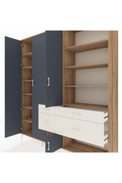 Hyperion Dolap 14 Raflı 4 Çekmeceli 4 Kapaklı 220x44x243 Çam-Antrasit/Aytaşı