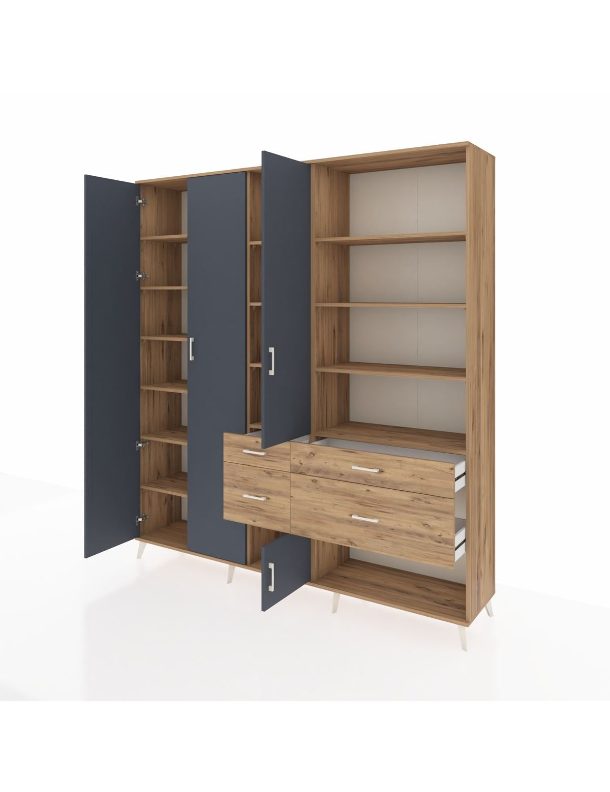 Hyperion Dolap 14 Raflı 4 Çekmeceli 4 Kapaklı 220x44x243 - S553M068V27B