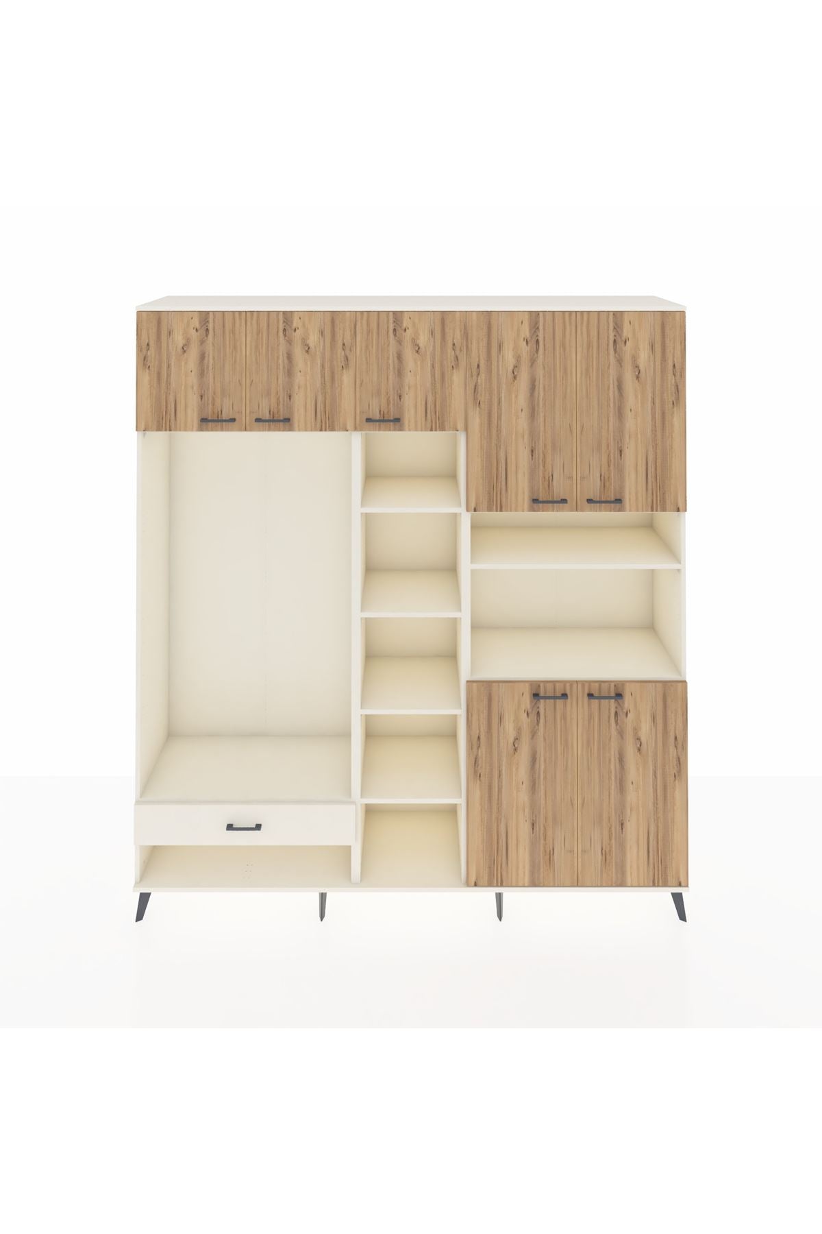 Hyperion Dolap 11 Raflı Tek Çekmeceli 7 Kapaklı 220x44x243 - S553M069V01B