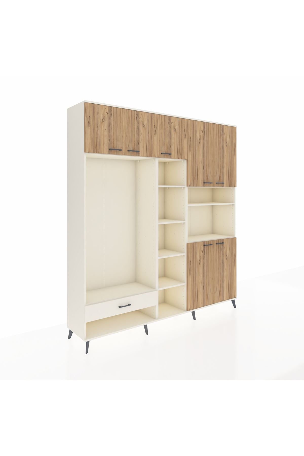 Hyperion Dolap 11 Raflı Tek Çekmeceli 7 Kapaklı 220x44x243 - S553M069V01B