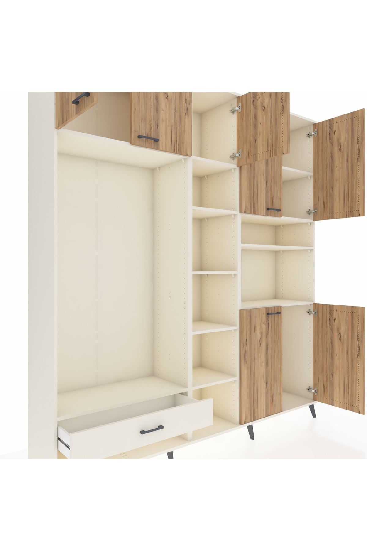 Hyperion Dolap 11 Raflı Tek Çekmeceli 7 Kapaklı 220x44x243 - S553M069V01B