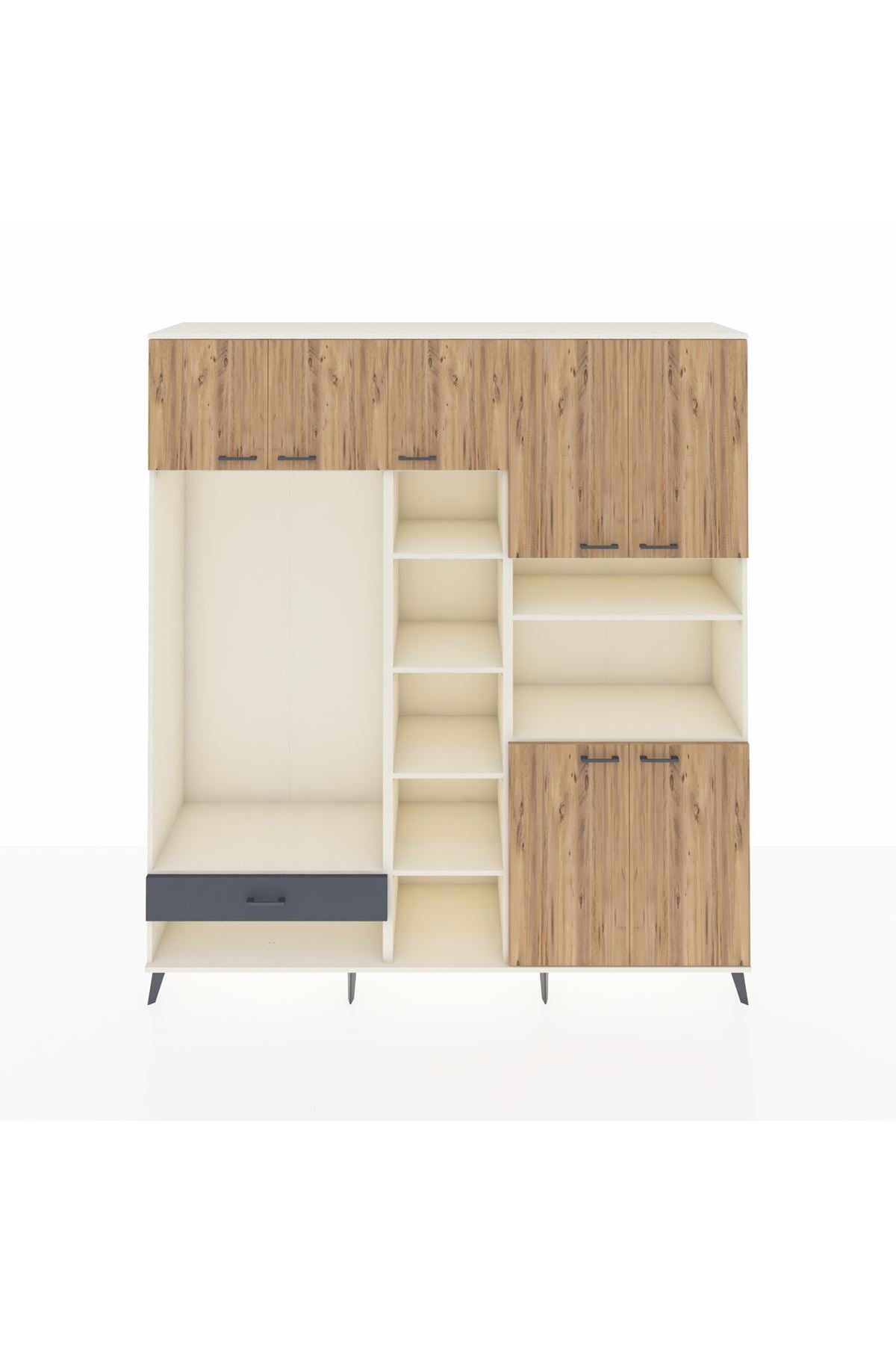 Hyperion Dolap 11 Raflı Tek Çekmeceli 7 Kapaklı 220x44x243 - S553M069V02B