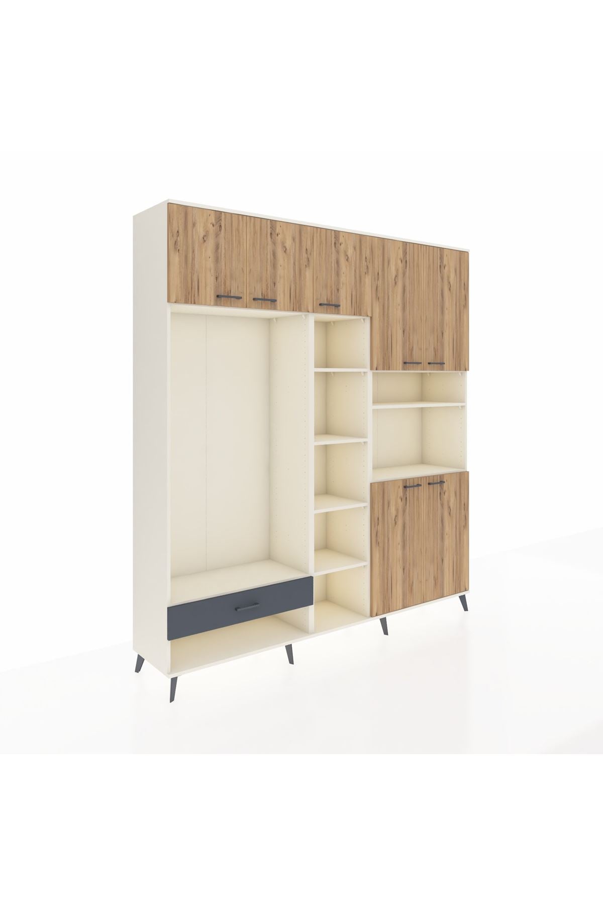 Hyperion Dolap 11 Raflı Tek Çekmeceli 7 Kapaklı 220x44x243 - S553M069V02B