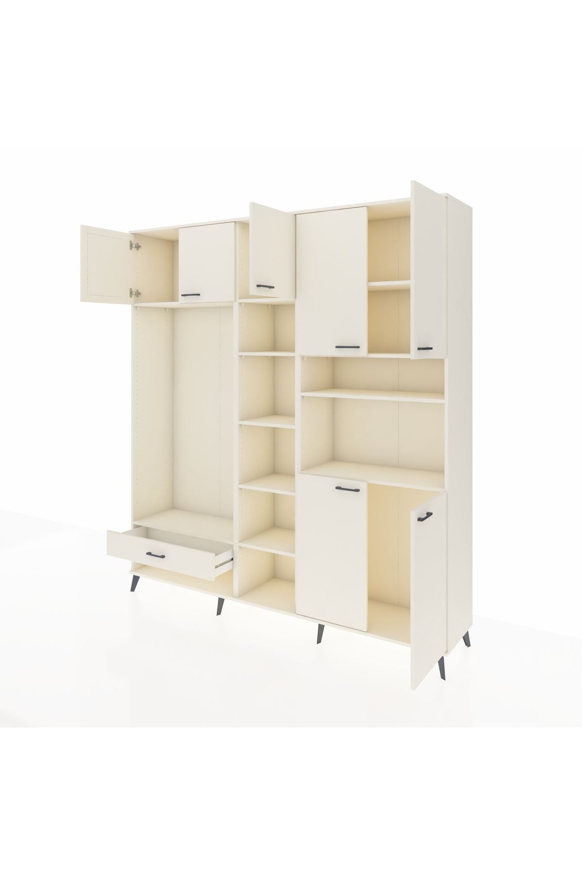 Hyperion Dolap 11 Raflı Tek Çekmeceli 7 Kapaklı 220x44x243 - S553M069V04B