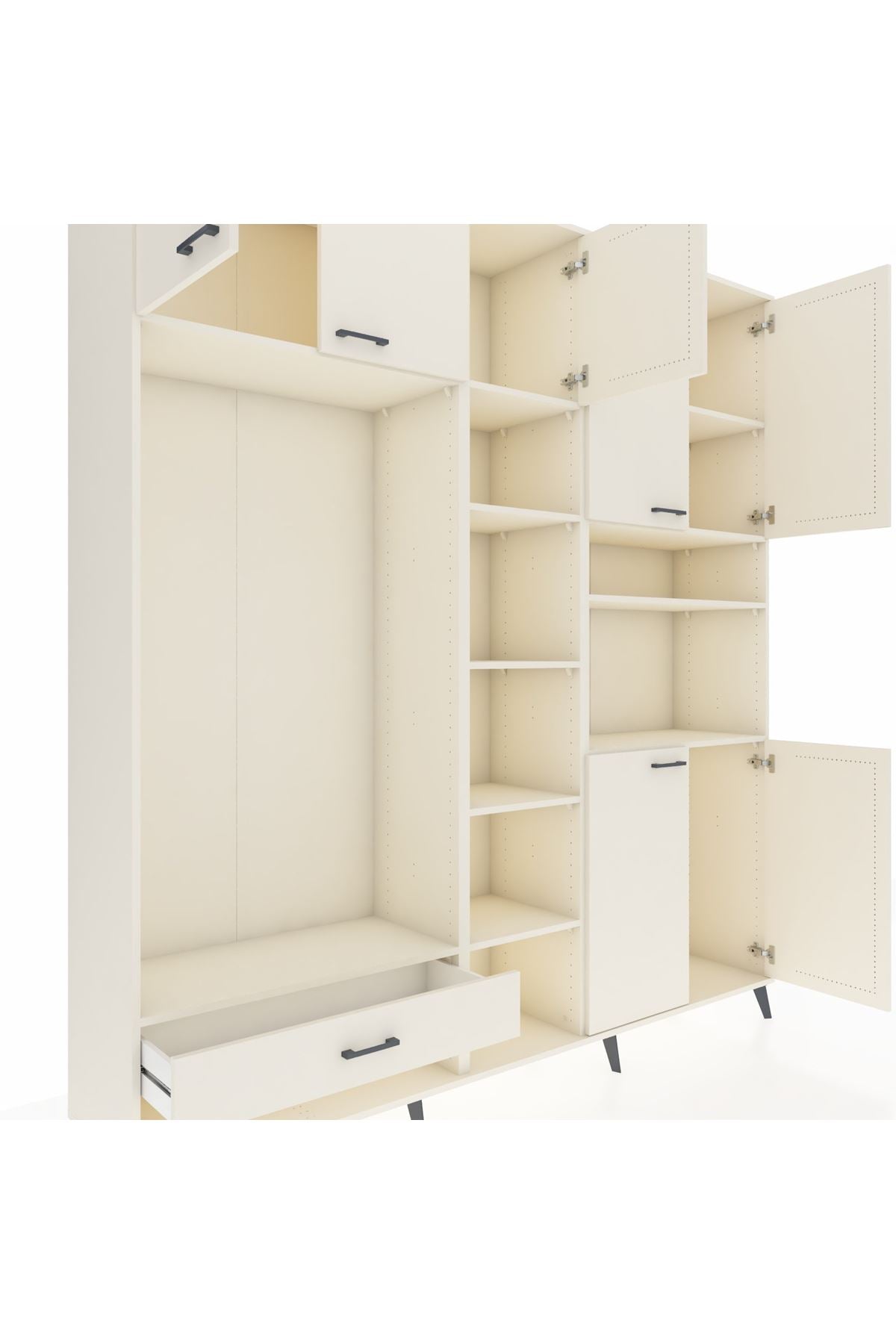 Hyperion Dolap 11 Raflı Tek Çekmeceli 7 Kapaklı 220x44x243 - S553M069V04B