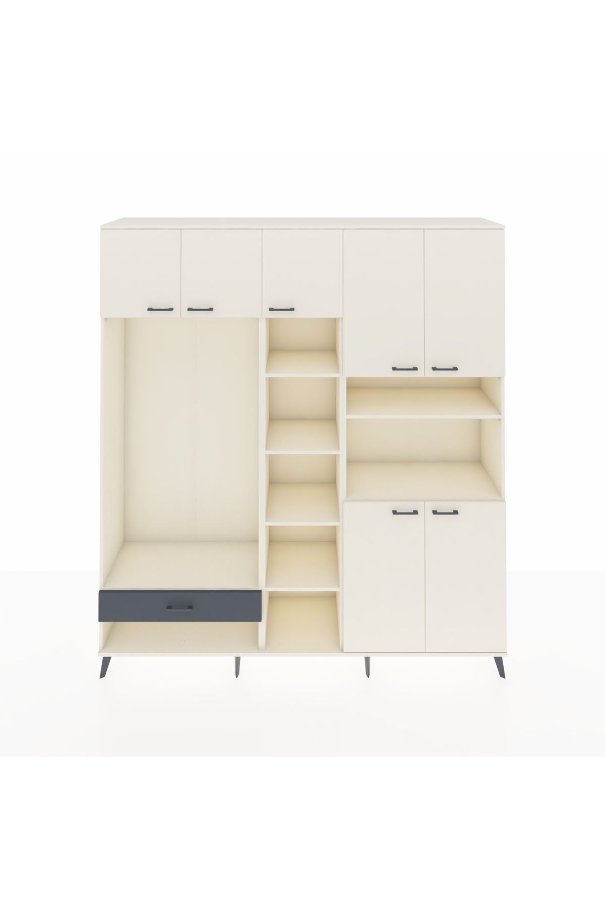 Hyperion Dolap 11 Raflı Tek Çekmeceli 7 Kapaklı 220x44x243 - S553M069V05B