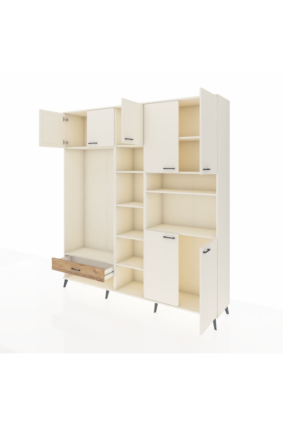 Hyperion Dolap 11 Raflı Tek Çekmeceli 7 Kapaklı 220x44x243 - S553M069V06B