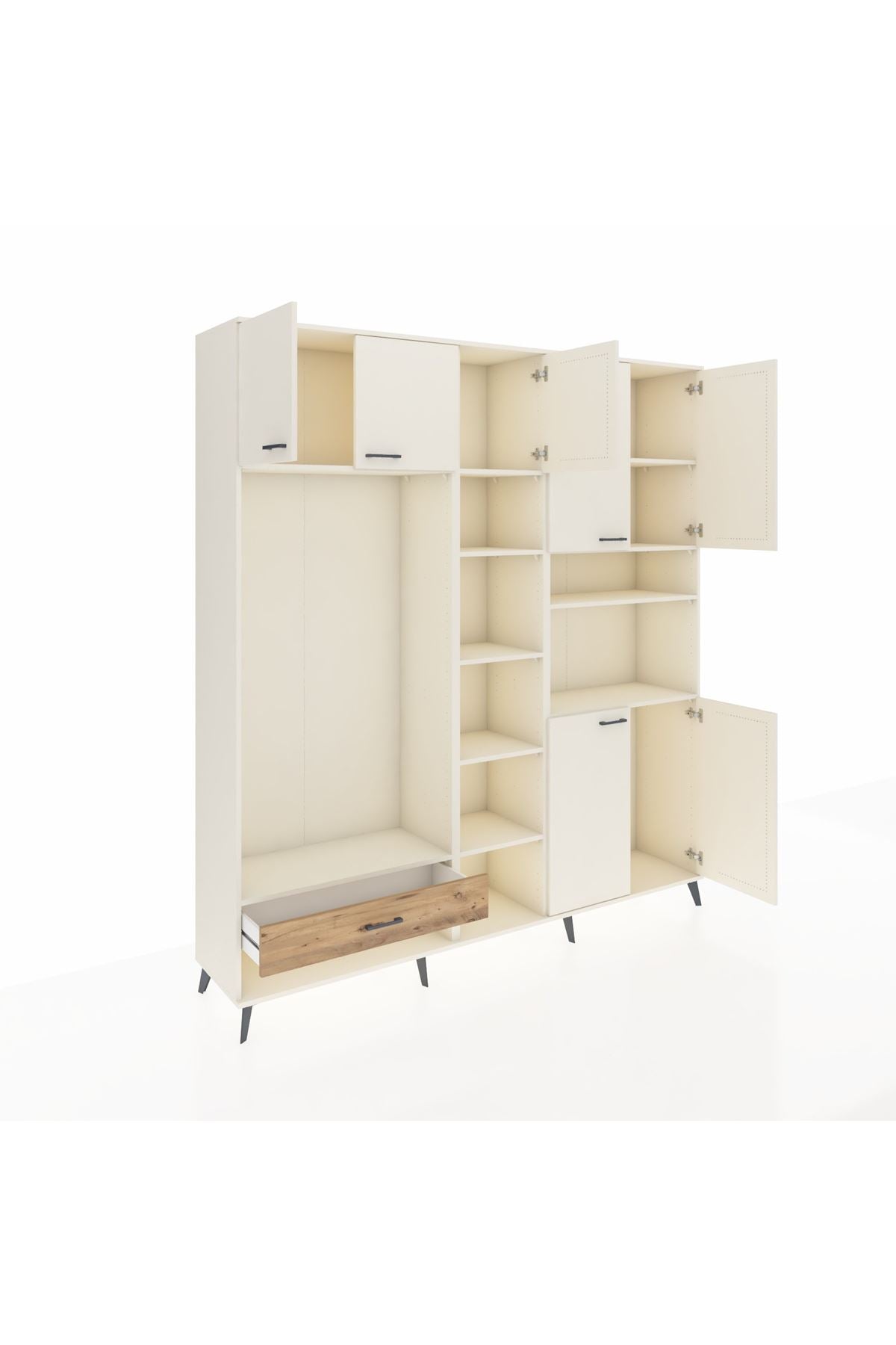 Hyperion Dolap 11 Raflı Tek Çekmeceli 7 Kapaklı 220x44x243 - S553M069V06B