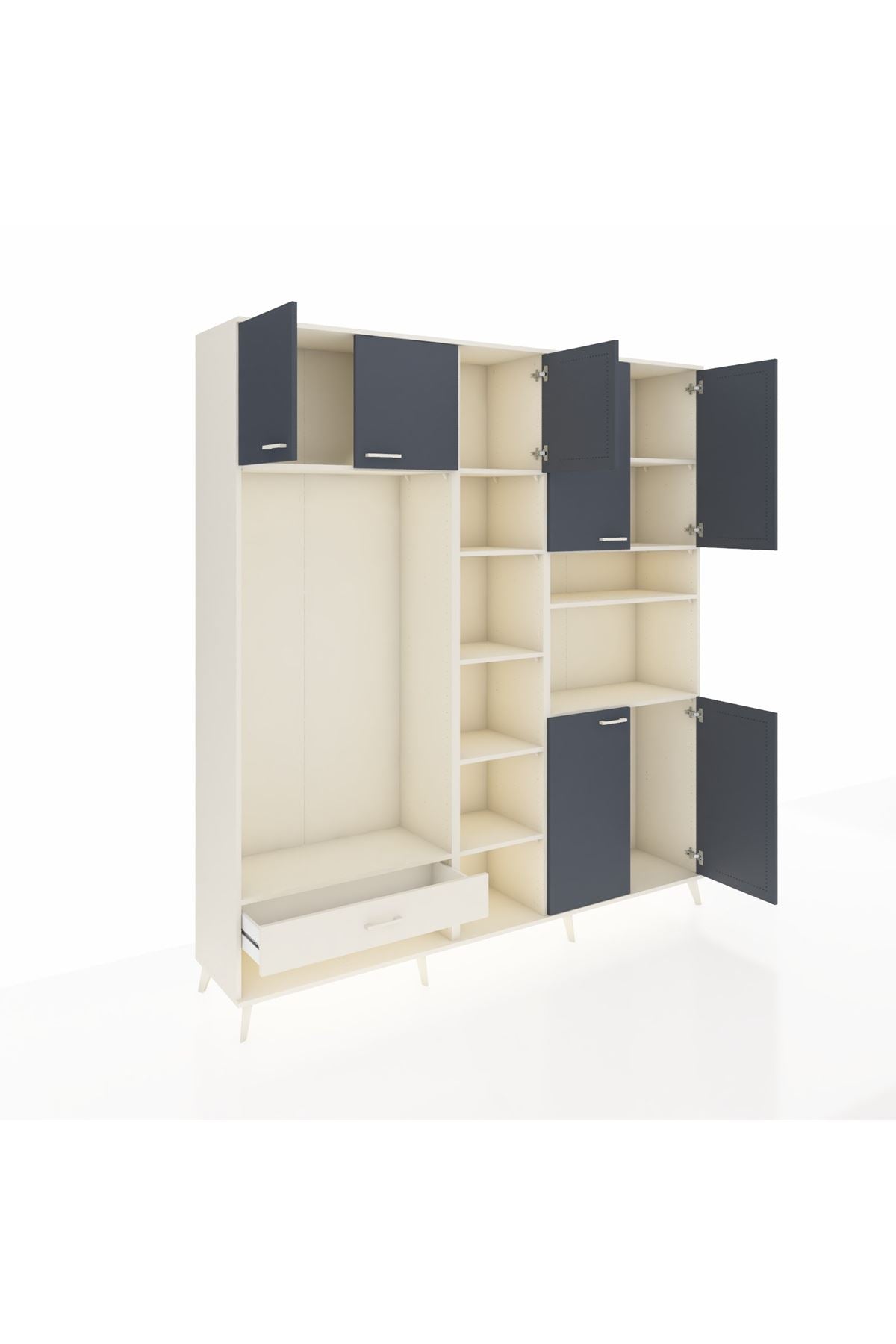 Hyperion Dolap 11 Raflı Tek Çekmeceli 7 Kapaklı 220x44x243 - S553M069V07B