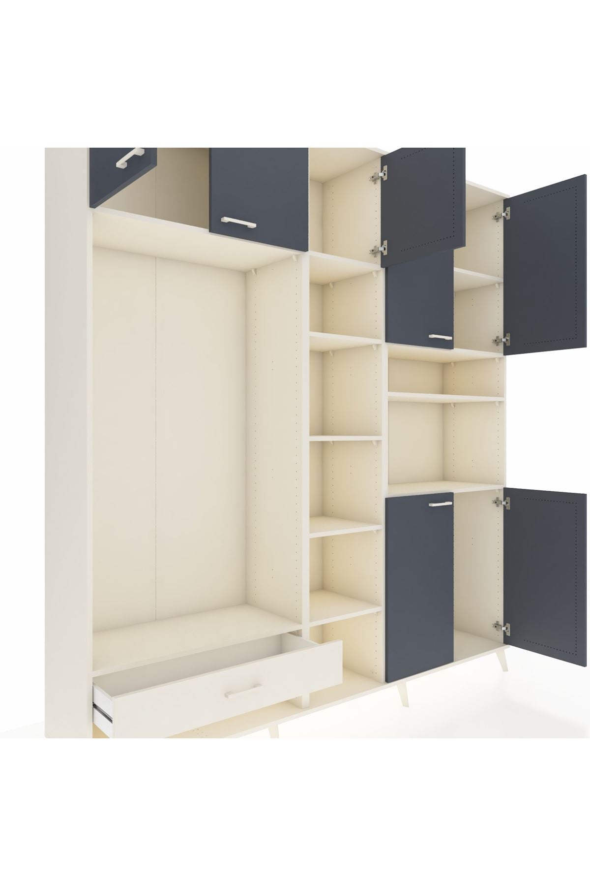 Hyperion Dolap 11 Raflı Tek Çekmeceli 7 Kapaklı 220x44x243 - S553M069V07B