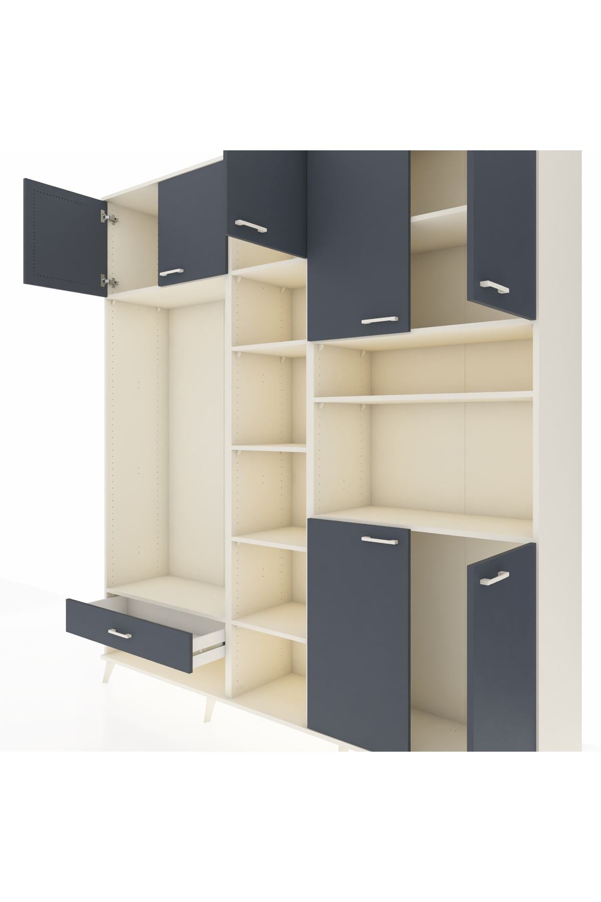 Hyperion Dolap 11 Raflı Tek Çekmeceli 7 Kapaklı 220x44x243 - S553M069V08B