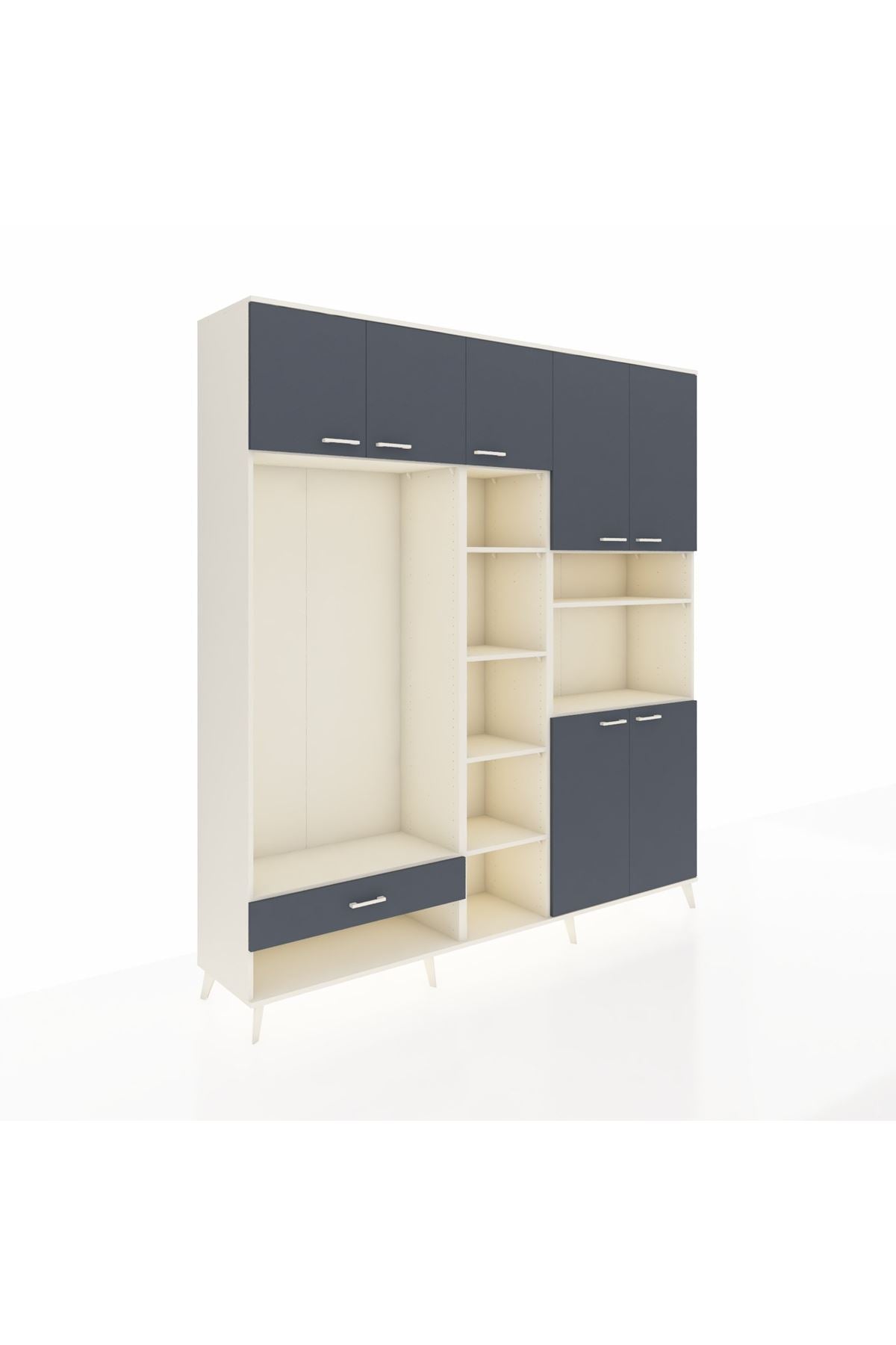 Hyperion Dolap 11 Raflı Tek Çekmeceli 7 Kapaklı 220x44x243 - S553M069V08B