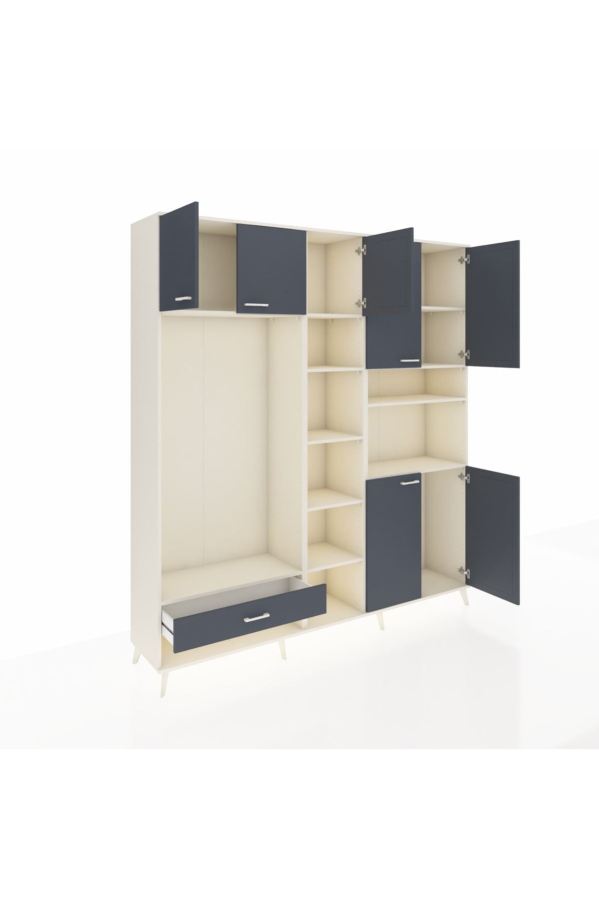 Hyperion Dolap 11 Raflı Tek Çekmeceli 7 Kapaklı 220x44x243 - S553M069V08B